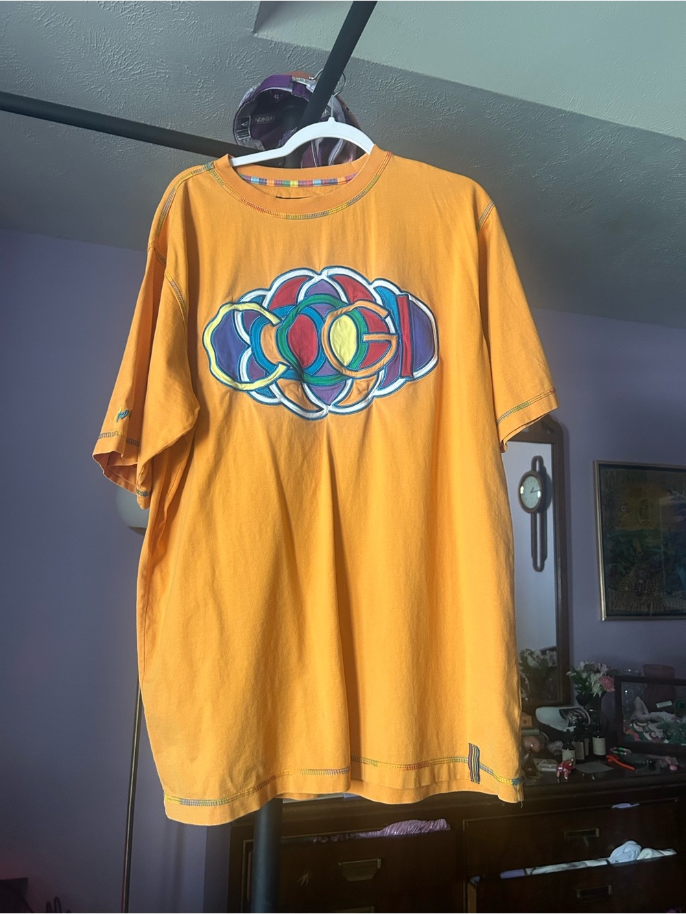 COOGI Orange Short-Sleeve Tee with Multicolor Emblem